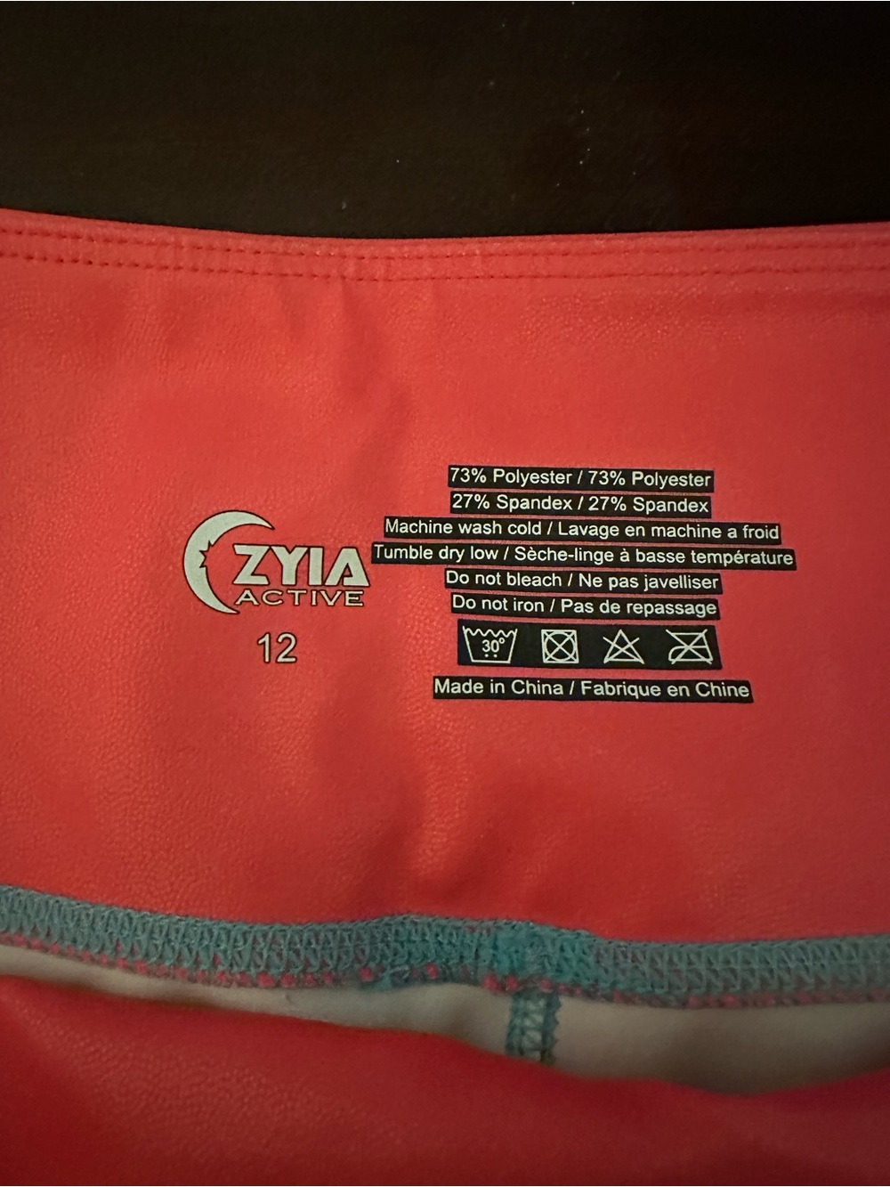 ZYIA Pink to Light Blue Ombre High-Waist Leggings - Picture 5 of 5